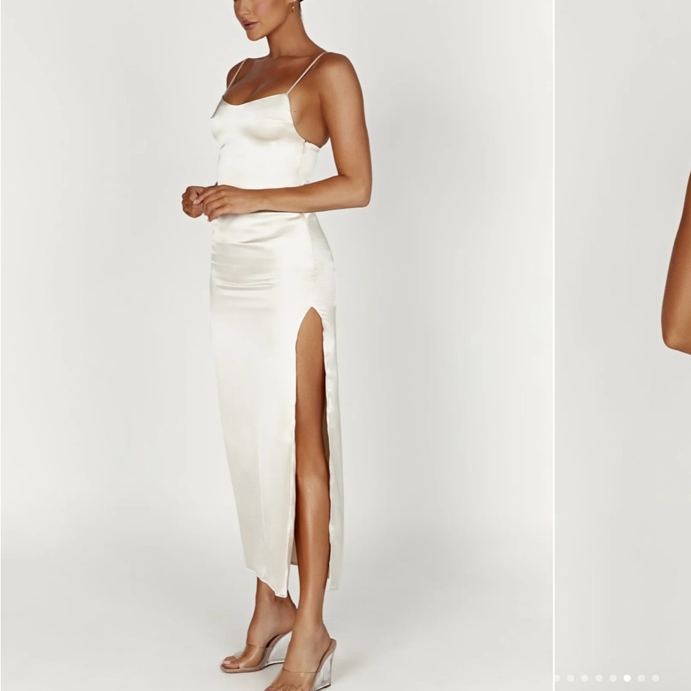 Meshki Jacinda Ivory Satin Slip Maxi Dress NWT, Wedding after party /engagement - Picture 6 of 7